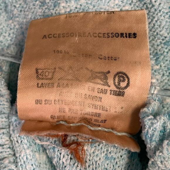 COURREGES Vintage Size XS Blue White Triacetate Blend Crew Neck Pullover - Picture 7 of 7